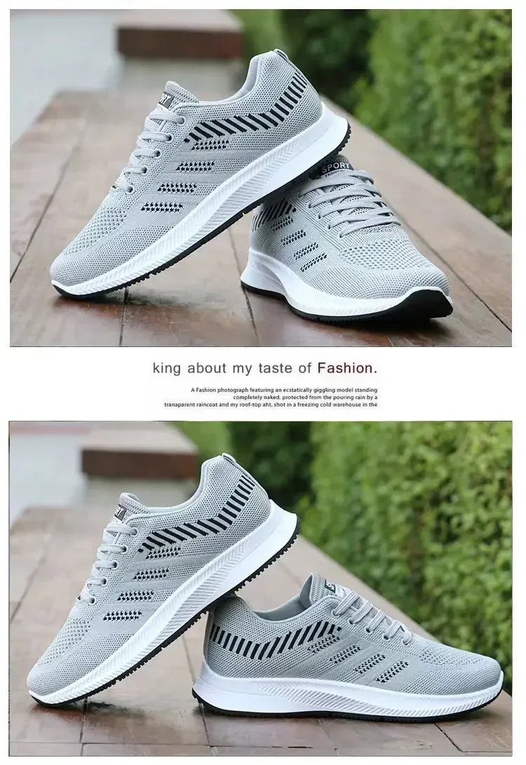 Men's Casual Running Shoes 2025 with Outdoor Anti Slip Design Gray Flat Sports Shoes Black Fashionable Low-priced Men's Shoes