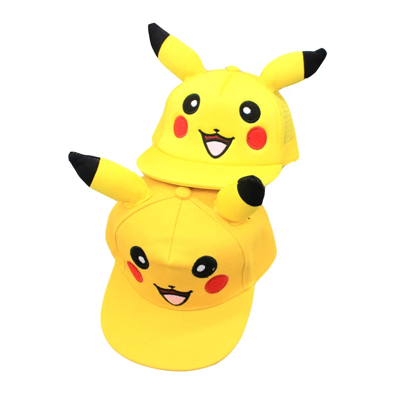 Pokémon-baseballkasket, Pikachu-hat, Pokémon-cosplay-hiphop-kasket til piger, drenge, børn, anime-figurer, legetøj, gave, tegneseriehat