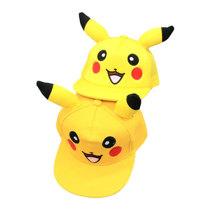 Pokémon-baseballkasket, Pikachu-hat, Pokémon-cosplay-hiphop-kasket til piger, drenge, børn, anime-figurer, legetøj, gave, tegneseriehat