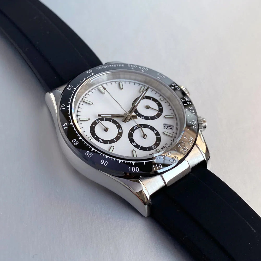 Luxuriöse VK63 Herrenuhr mit Quarzwerk, Business-Chronograph, 39mm, Stahl/Roségold, Datum, leuchtendes Zifferblatt, voll funktionsfähiger Chronograph