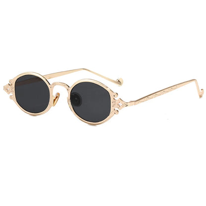 Cateye Street Shoot solbriller til mænd og kvinder, retro, steampunk, gotiske, ovale solbriller med udskåret metalstel, Gafas sol mujer