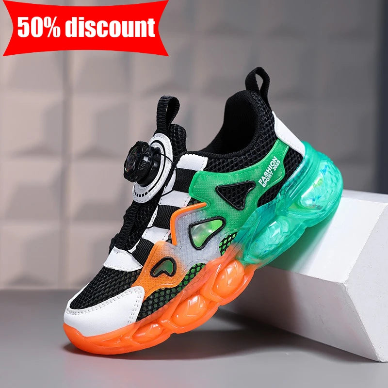Children's Sports Shoes Ultra-Light Mesh Breathable School Training Running Shoes Soft Sole Anti-Slip Casual Walking Shoes for Kids