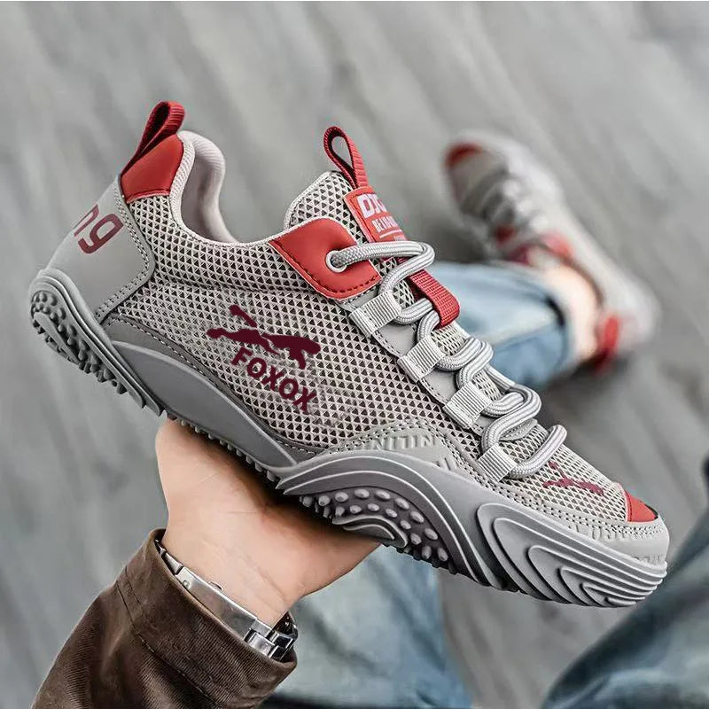 Zapatillas de running para hombre transpirables con parte superior de malla ligera, suela suave y cómoda, calzado deportivo casual de verano a la moda