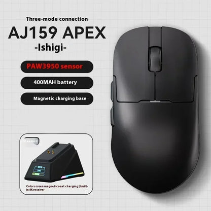Мишка AJAZZ AJ159 APEX Tri Mode Wireless 8K със сензор PAW3950, ниска латентност, база за зареждане, персонализируема, лека, за PC гейминг