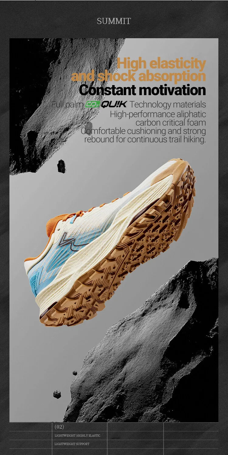 361 Degrees WUXIA 2 Running Shoes, Light Breathable Cushioning, Non-Slip Soft Outdoor Hiking Versatile Sneakers Male 672542201