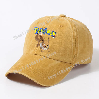 Pokémon-baseballkasketter, Pikachu, kawaii, anime-figurer, solhatte, sommer, udendørs, forældre og børn, solhat, trendy kasket med andetunge, gave