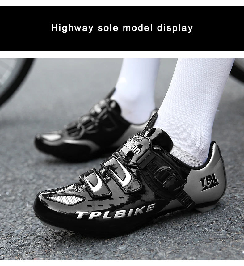 New Men’s and Women’s Bicycle Shoes Outdoor Cycling Shoes with Three Functional Soles Professional Training Shoes