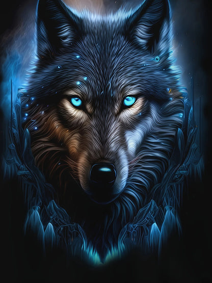 European and American Men's Autumn Fashion Wolf Print Soft and Comfortable Hooded Sweatshirt Outdoor Urban High Street Clothing