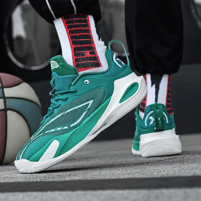 Men's Basketball Shoes Breathable Cushioning Non-Slip Wearable Runing Shoes Gym Training Athletic Basketball Sneakers for Men
