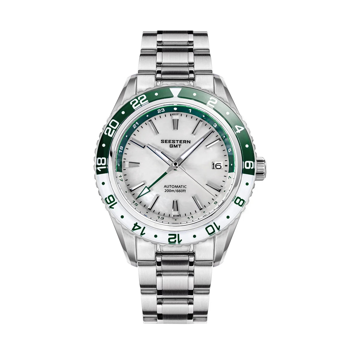 SEESTERN Men of Watch Office GMT Automatic NH34 Movement Sapphire Glass Bezel 20bar Waterproof Diver Mechanical Wristwatch S456