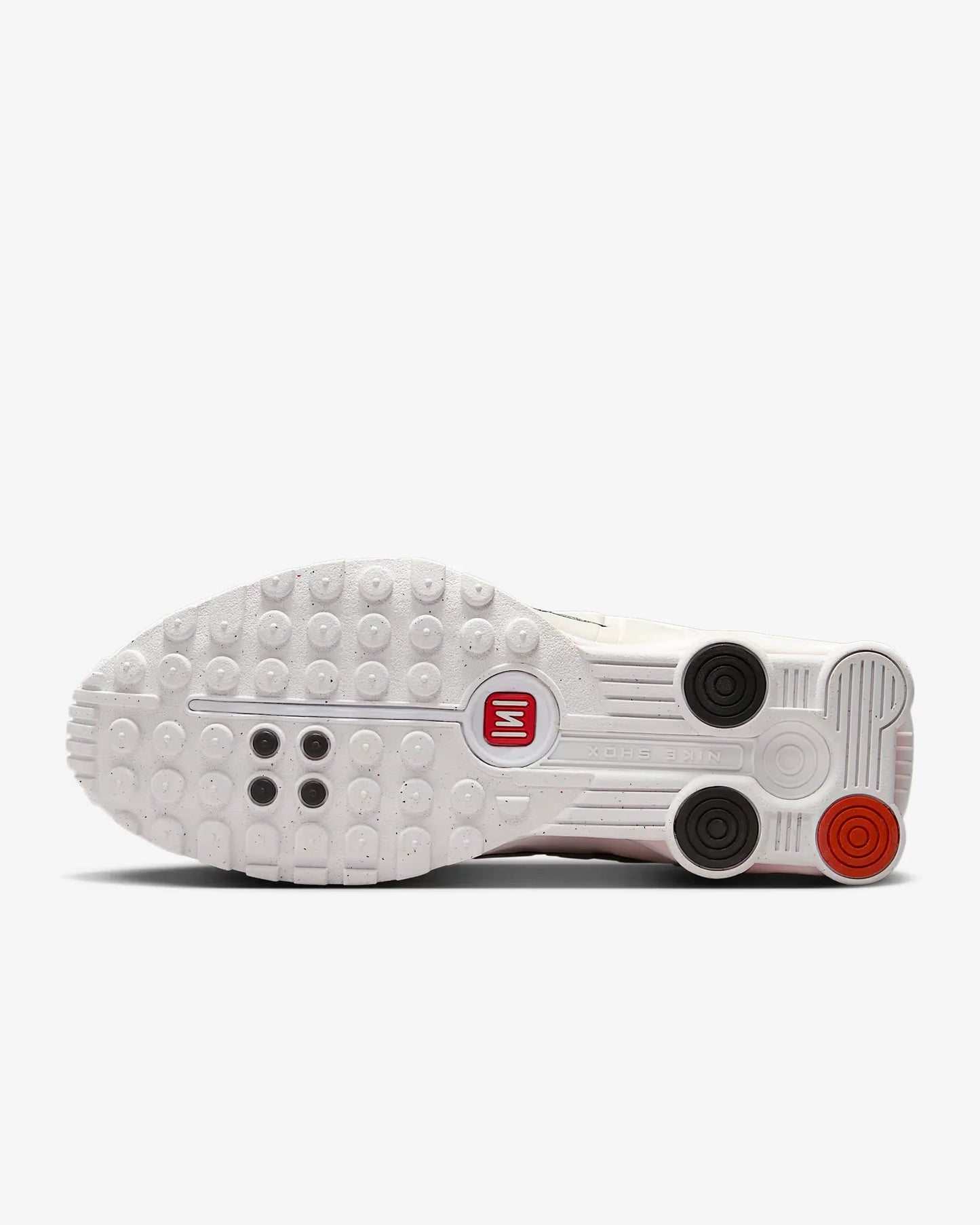 Nike Shox R4 Women's Running Shoes Low-Top Casual Comfort Breathable Wear-Resistant Support White Sail Crimson AR3565-103