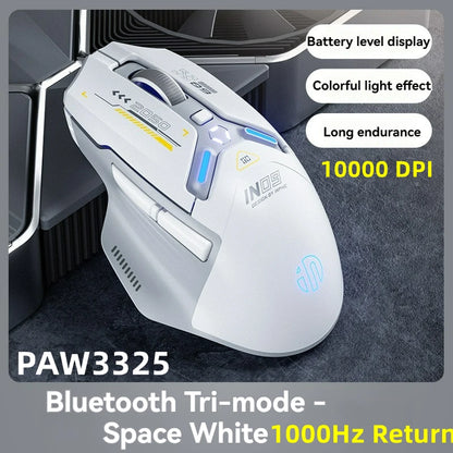 Tri-Mode Connection 10000DPI 2.4G Wireless Bluetooth Gaming Mouse PMW3325 RGB  Light For PC Gaming Laptop and MAC