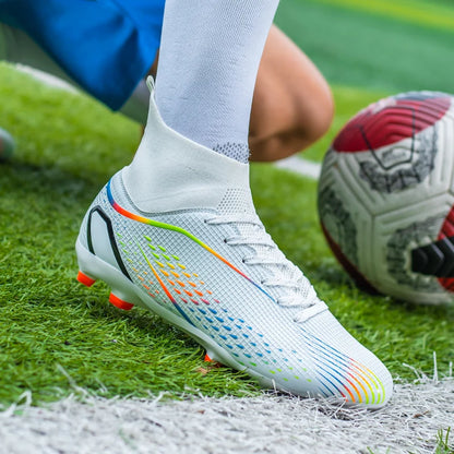 Men’s Outdoor Football Boots Professional Training Soccer Shoes Soccer Cleats Turf Futsal Match Grass Unisex Non-Slip Breathable
