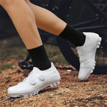 Men's MTB Cycling Shoes New Women's Pink Self-Locking Cleats Speed Road Bicycle Shoes Flat Trail Racing SPD Mountain Bike Sneakers