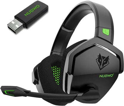 NUBWO G06 Casque Gaming Sans Fil 2.4GHz Bluetooth 5.3 Stéréo Double Mode avec Micro pour PS5 PS4 PC Switch Mobile Ordinateur Portable, pour Joueurs
