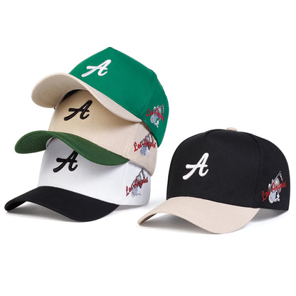 Unisex „A Letter Side Los Angeles“ siuvinėtos beisbolo kepurės, pavasario ir rudens lauko reguliuojamos kasdieninės kepurės, apsauginės nuo saulės kepurės, sportinės kepurės