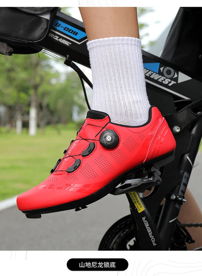 Men Cycling Shoes Road Bikes Women Racing Competition Self-Locking Speed Cycling Sports Shoes Women Spd Cleats Cycling Shoes
