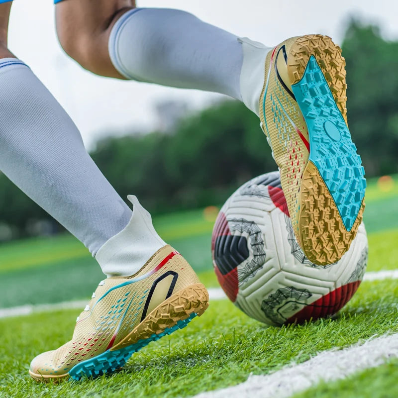 Men’s Outdoor Football Boots Professional Training Soccer Shoes Soccer Cleats Turf Futsal Match Grass Unisex Non-Slip Breathable