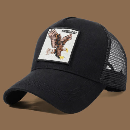Gorra de camionero unisex con águila bordada y aplique: ideal para el día a día, para hacer deporte y como protección solar