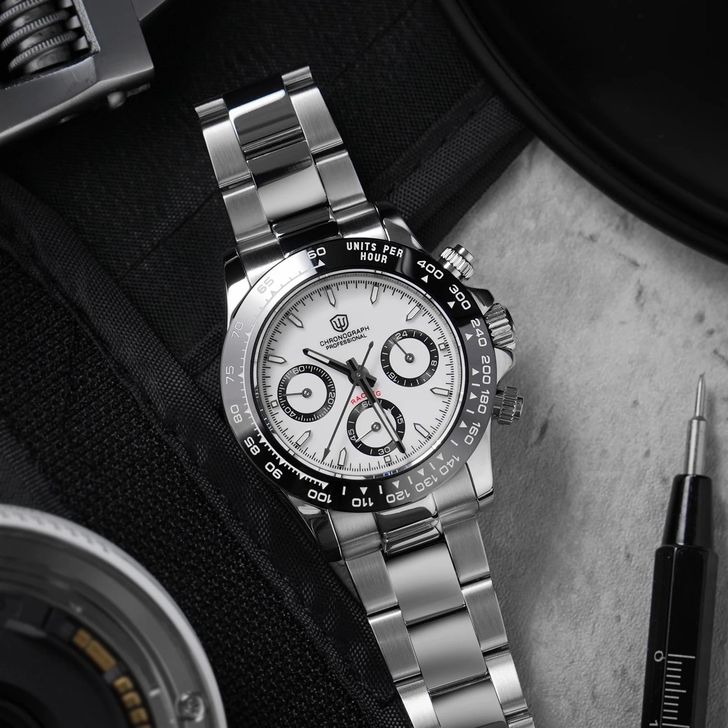 Watchdives WD16500 V2 Men Watch VK63 Quartz Movement Chronograph Wristwatch Stainless Steel Sapphire Crystal Luminous Watches