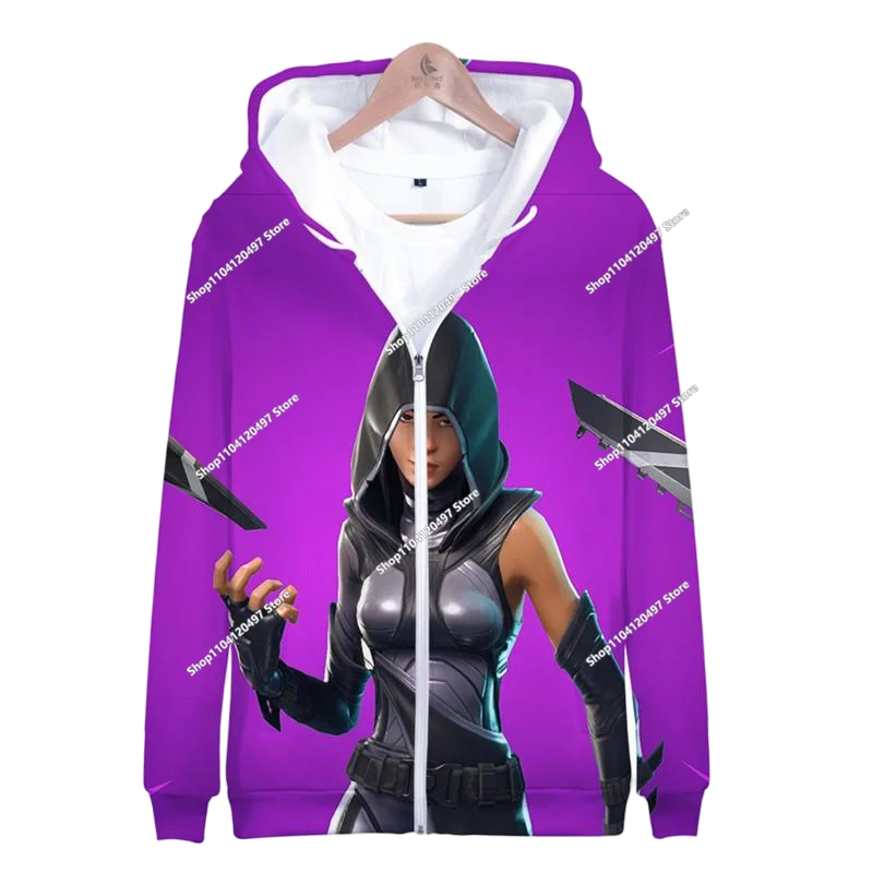2024 New Game Zipper Hoodie, Children's Sweatshirt Fortnite Pullover Sweatshirts, Fashion Boys and Girls Clothing