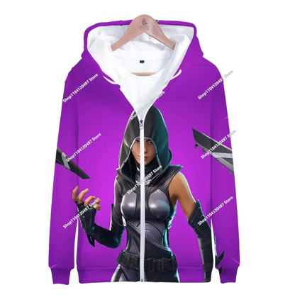 2024 New Game Zipper Hoodie, Children's Sweatshirt Fortnite Pullover Sweatshirts, Fashion Boys and Girls Clothing