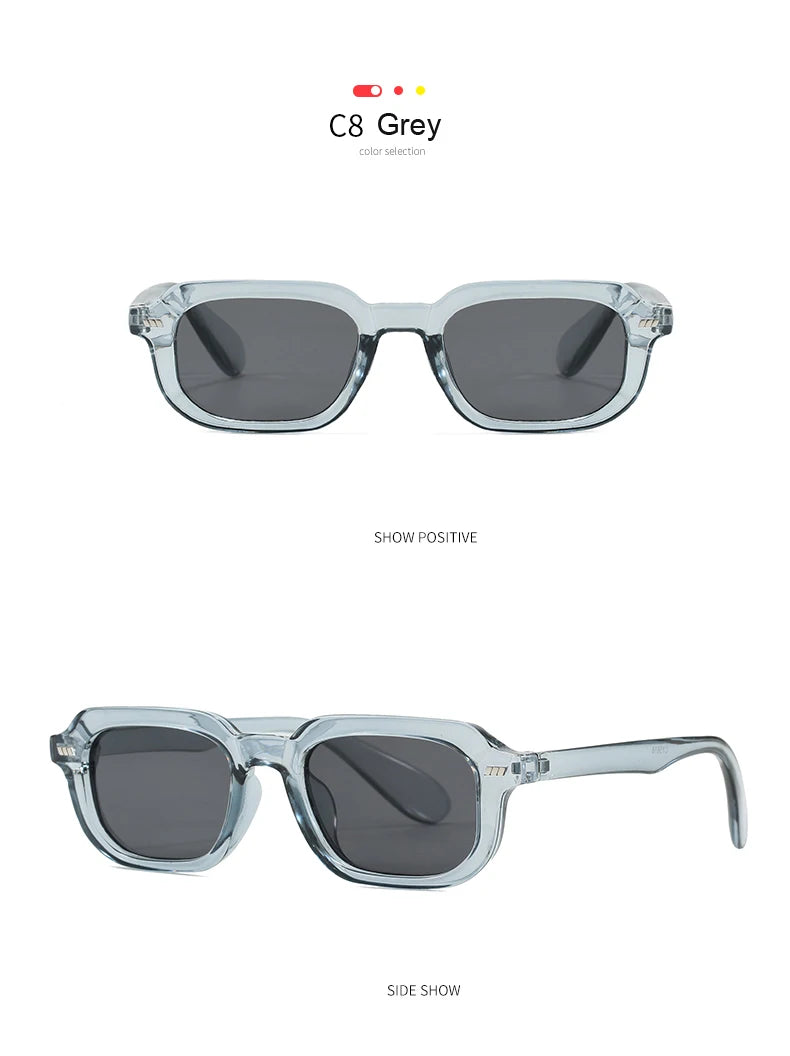 2pcs Fashion Small Square Women Luxury Brand Sunglasses Retro Designer Men Trending Multi Color Sun Glasses Shades UV400