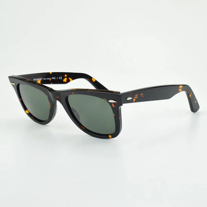 Klassiske solbriller med glaslinser Acetat-solbriller til mænd Y-2140 Design med dobbelt nitte Elegante firkantede UV-solbriller til kvinder