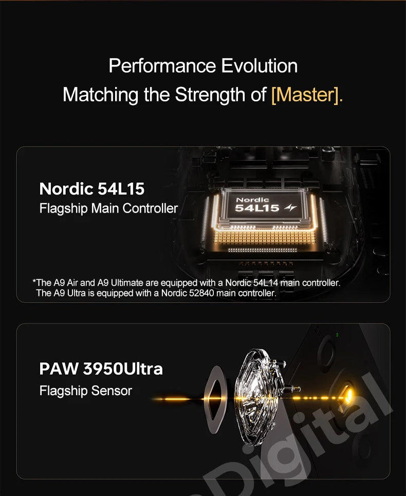 Безжична геймърска мишка ATK Dragonfly A9 Ultimate A9 Air PAW3950, ултралека ергономична e-sports мишка за FPS геймъри, CSGO A9 Ultra