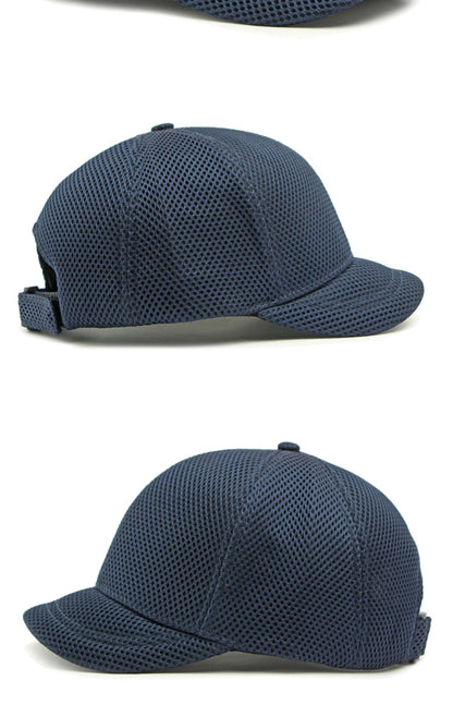 HT4828 Gorra de béisbol de ala corta de 5 cm para hombre, 6 paneles, gorra de béisbol de malla transpirable, gorra tipo «trucker», para hombre y mujer, lisa, sin estampados, con cierre a presión