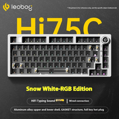 LEOBOG Hi75C Mechanische Tastatur 3Mode/Kabelgebundenes Kit Hot-Swap mit Drehknopf RGB Aluminiumlegierung Gasket Hi75C Tastatur-Kit PC Custom Geschenk