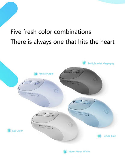 Lenovo Xiaoxin M3 Bluetooth Wireless Mouse, Rechargeable Silent Office Mouse with Triple Bluetooth Connectivity, Adjustable DPI, Twilight Gray