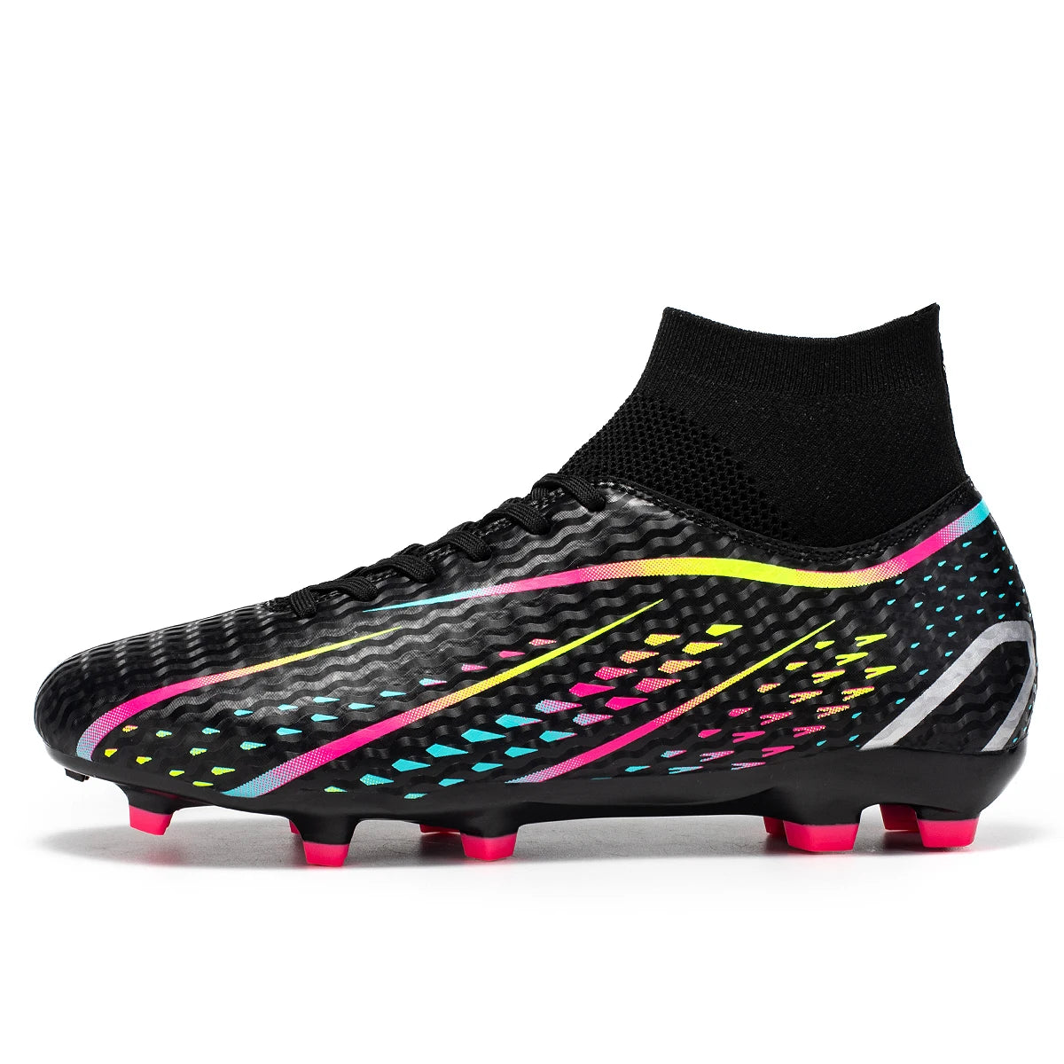 Chaussures de football pour adultes, adaptées à de multiples terrains, avec crampons AG FG, tissu en PU respirant, semelles antidérapantes en TPU, idéales pour l'entraînement et les petits tournois sur gazon.