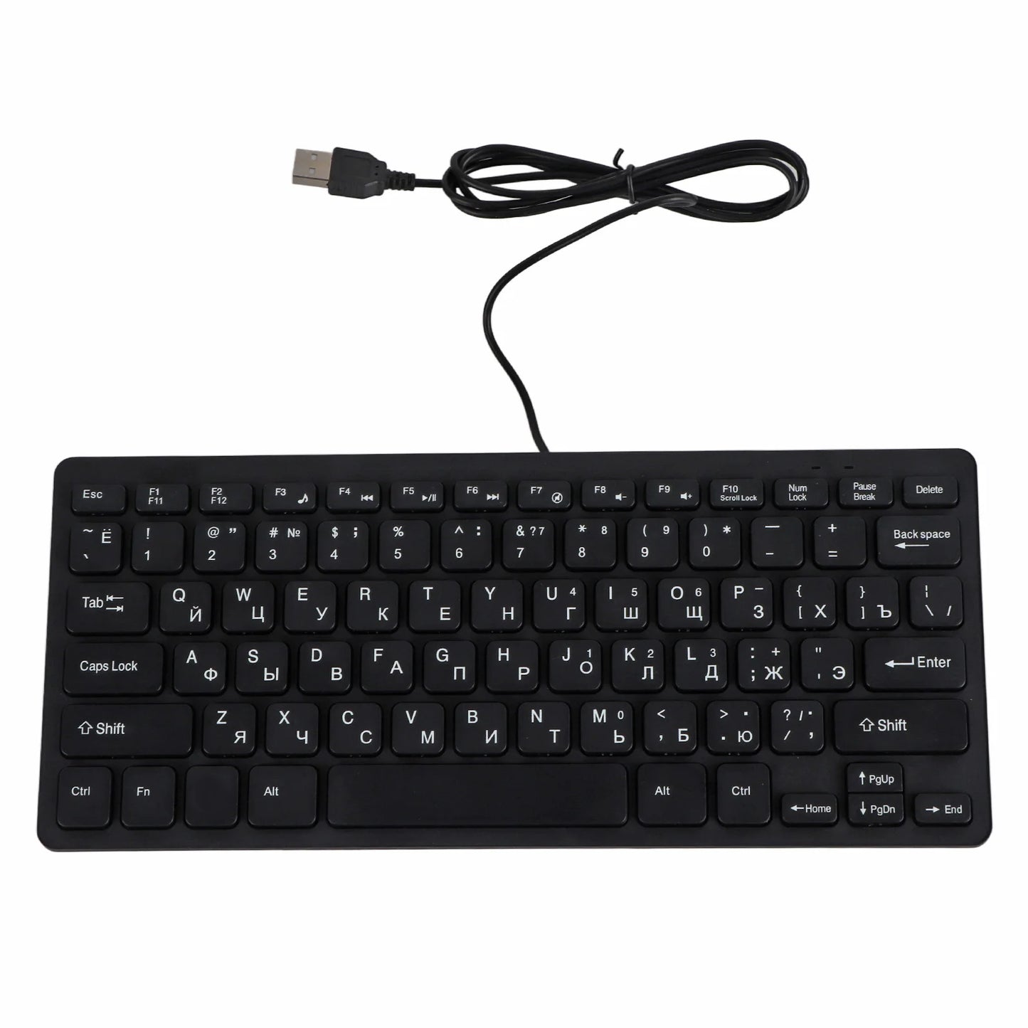 78 Keys Russian French German Keyboard Ergonomic Design UltraThin Mini Durable USB Wired Mechanical Keyboard for PC Laptops