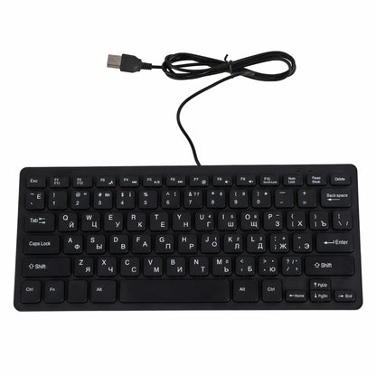 78 Keys Russian French German Keyboard Ergonomic Design UltraThin Mini Durable USB Wired Mechanical Keyboard for PC Laptops