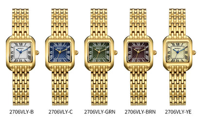 BERNY Gold Watch for Women Luxury Brand Square Ladies Quartz Watches New In Top Quality Fashion Elegant Business S/S Wristwatch