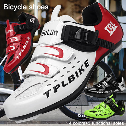 New Men’s and Women’s Bicycle Shoes Outdoor Cycling Shoes with Three Functional Soles Professional Training Shoes