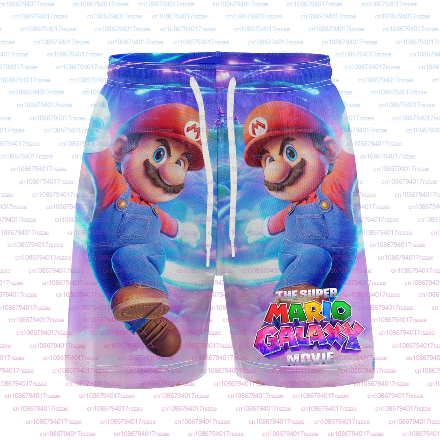 Super Mario Galaxy Cartoon 3D Print Mens Beach Shorts Summer Family Kid Breathable Casual Shorts Quick Drying Loose Shorts Pants