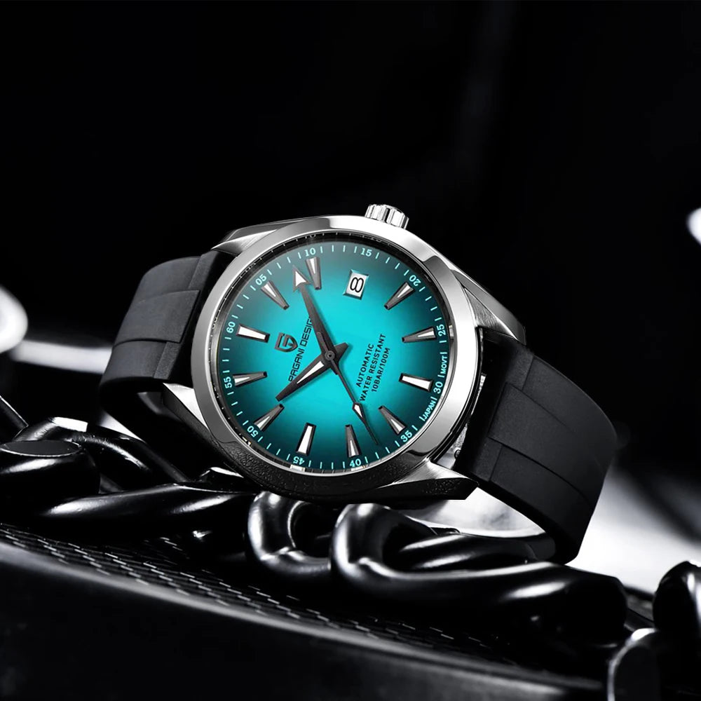 PAGANI DESIGN luksuzni muški sat – mehanički automatski model (kalibar 8215), nehrđajući čelik, vodootporan, s prikazom datuma i luminiscentnim kazaljkama