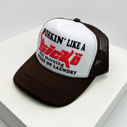 Kšiltovky ve stylu amerických kšiltovek s potiskem Cruise Anime New Letter Mesh Trucker – sluneční, prodyšné baseballové kšiltovky pro muže i ženy, univerzální módní kousek