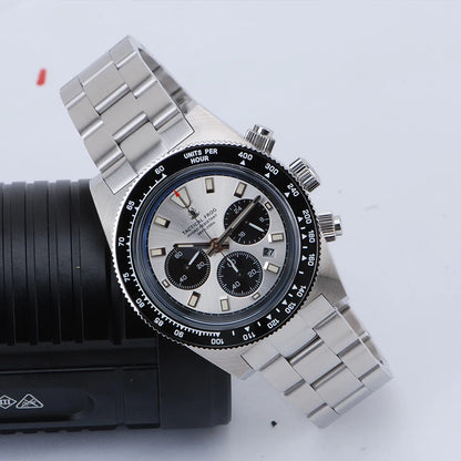 Relógio cronógrafo masculino Tactical Frog de 41mm, movimento Solar Quartz VS75, resistente à água, safira, luminosidade verde C3, relógio de pulso de quartzo