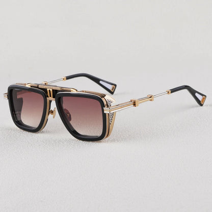 Gto Square Alloy Thick Frame Gradient Sunglasses for Men and Women High Quality Brand Designer uv400 Outdoor Trendy Eyeglasses