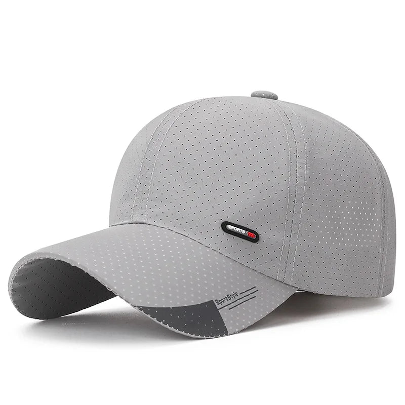 Gorra de béisbol de secado rápido y ultratranspirable: ligera y ajustable, con visera de pico a la última; perfecta para deportes al aire libre