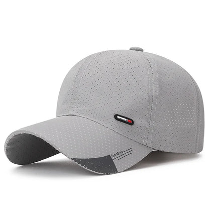 Gorra de béisbol de secado rápido y ultratranspirable: ligera y ajustable, con visera de pico a la última; perfecta para deportes al aire libre