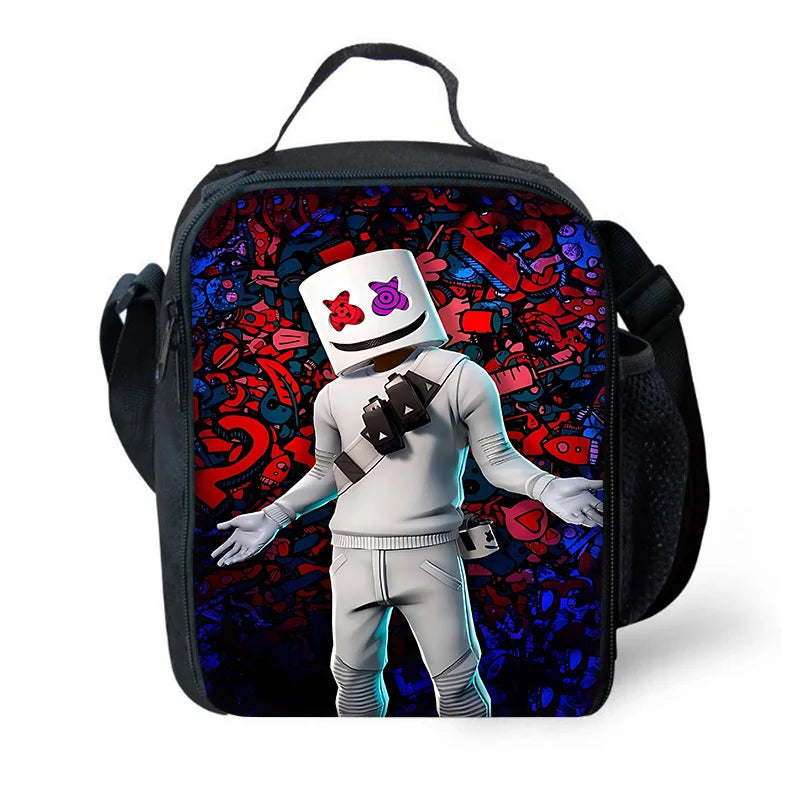 Klasická herní dětská zateplená taška Fortnites s velkou kapacitou pro chlapce i dívky, studenty, na venkovní piknik – opakovaně použitelný termo chladicí box na oběd