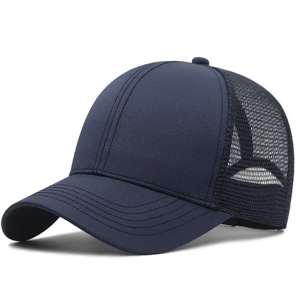 Unisex Quick Dry Big Head Mesh Baseball Cap Adjustable plus Size Summer Snapback Hat Comfortable Breathable 56-65cm