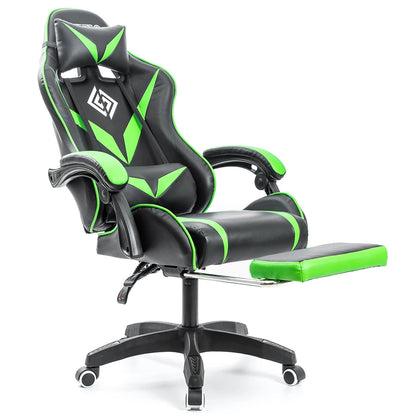 400Lbs Load Gaming Chair with Massage Ergonomic Computer Chair Footrest and Lumbar Support Reclining PC Chair Adjust Armrest