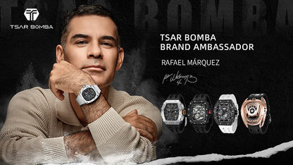 Relógio TSAR BOMBA New TB8204 para Homem, Quartzo Japonês, Cronógrafo, 50M à Prova de Água, Estilo Desportivo, Relógio de Pulso Masculino de Luxo, Presente para Homem
