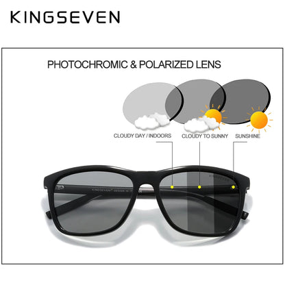 KINGSEVEN solbriller med aluminiumsstel til mænd, polariserede, fotokromatiske solbriller, damebriller, tilbehør, solbriller til bilkørsel