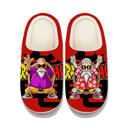Anime Dragon Ball Plush Slippers Goku Vegeta Winter Fuzzy Warm Cotton Shoes Cute Cosplay Men Home Indoor Non-Slip Slipper Gifts